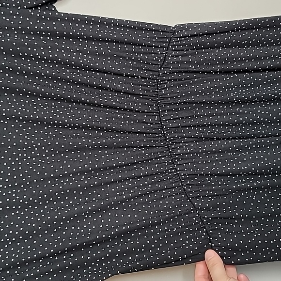 NWT Long Tall Sally LTS size 8 black & white polka dot maxi Dress with pockets - Picture 6 of 11